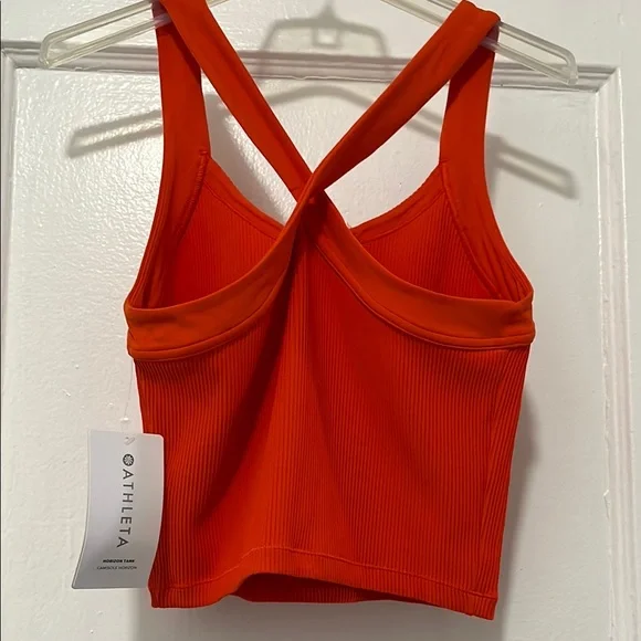 Athleta Bright Orange Cross-Back Tank - Picture 2 of 3